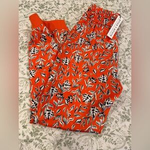 Alice + Olivia Orange Floral Jogger Pants